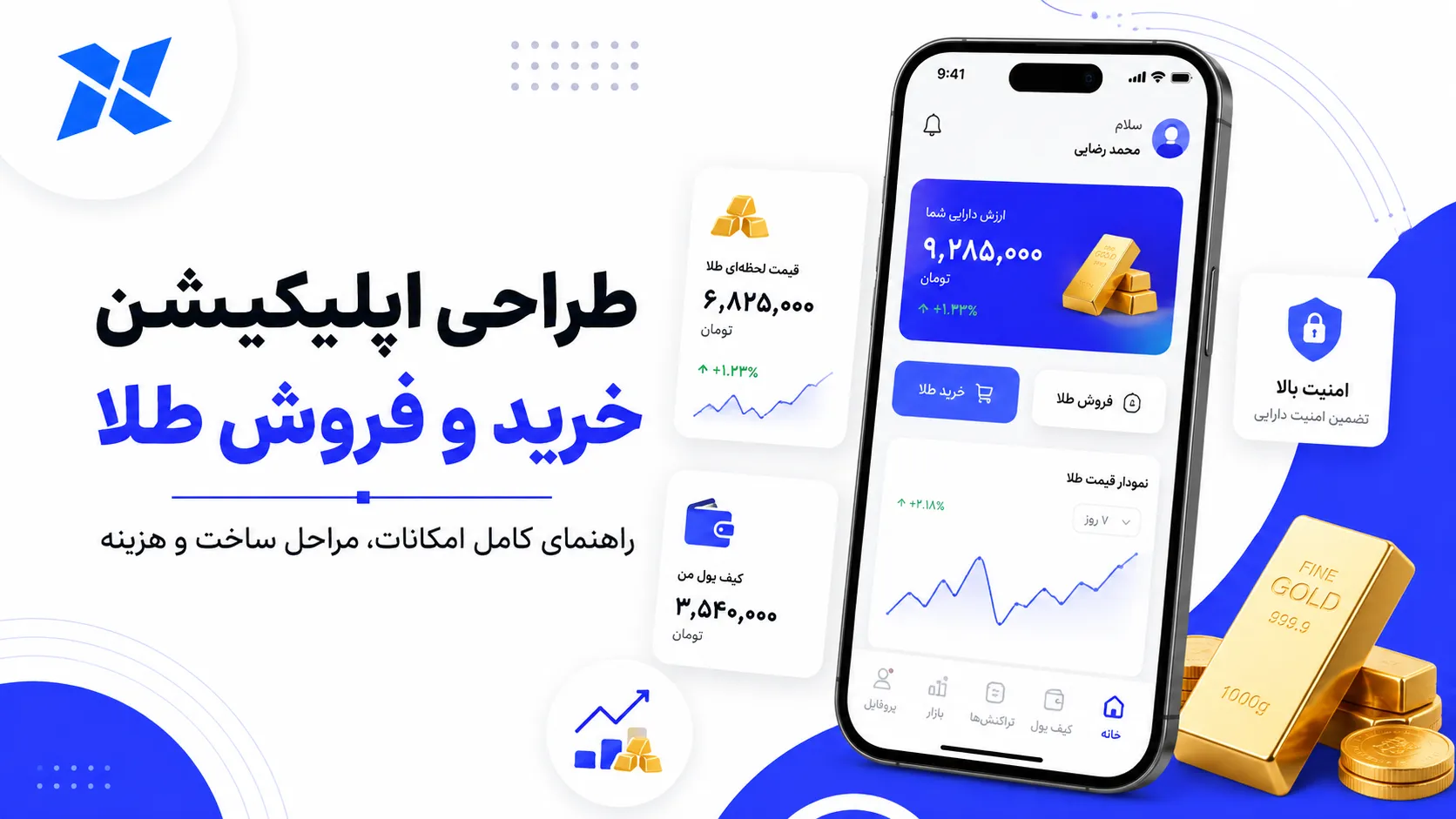 طراحی اپلیکیشن خرید و فروش طلا؛ راهنمای کامل امکانات، مراحل ساخت و هزینه